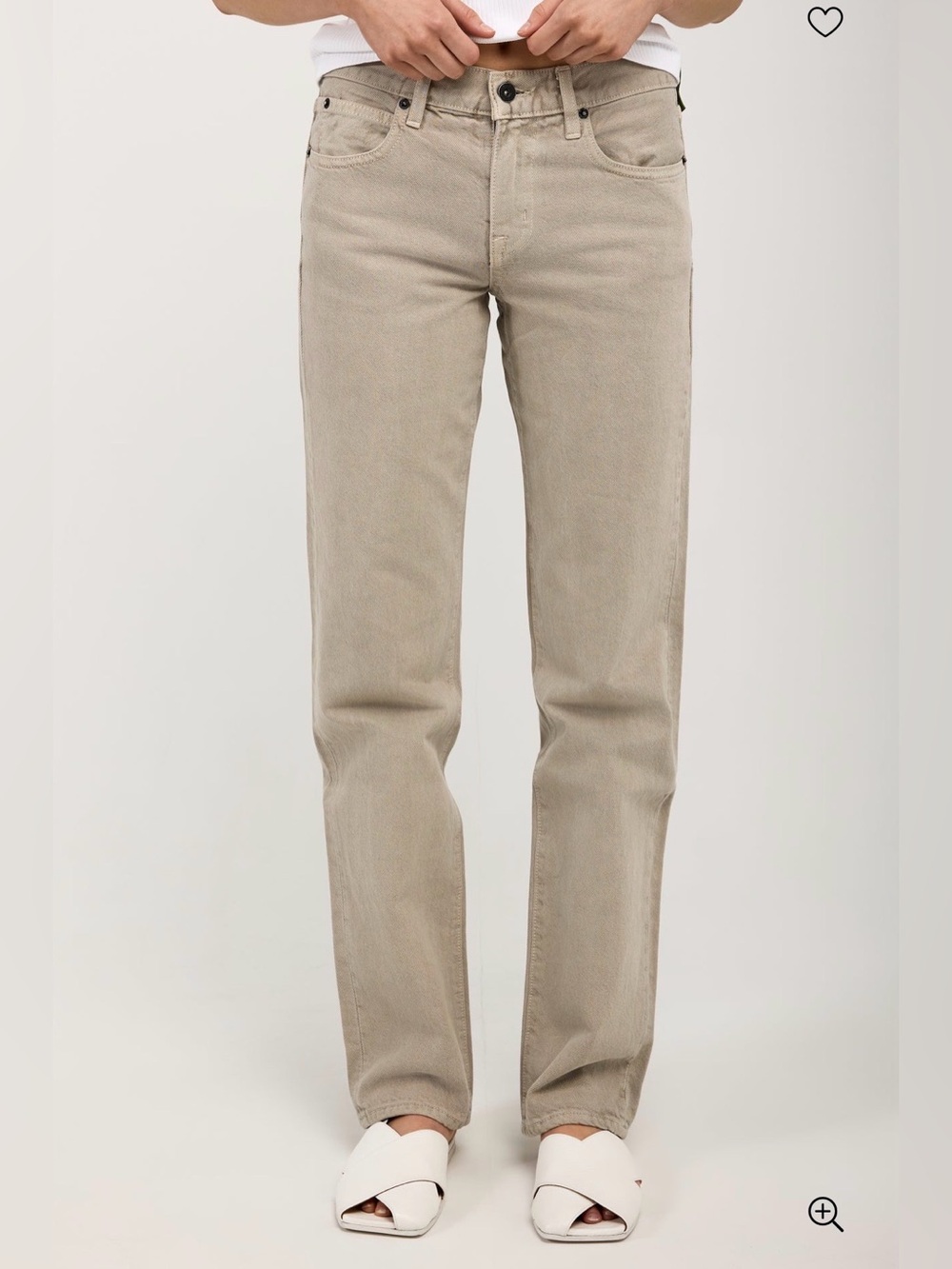 SLVRLAKE Remy Low Waist Jean in Outskirts (Beige/ Khaki)